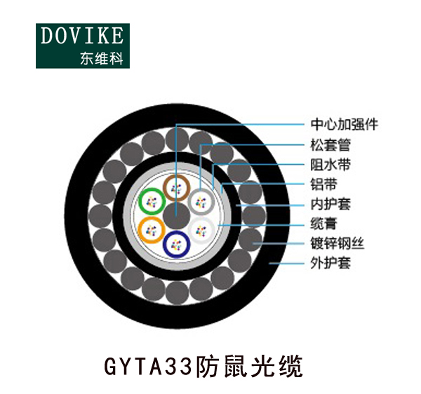 GYTA33鋼絲鎧裝直埋/防鼠/水下光纜，24芯GYTA33鋼絲鎧裝光纜廠家價(jià)格--江蘇東維通信